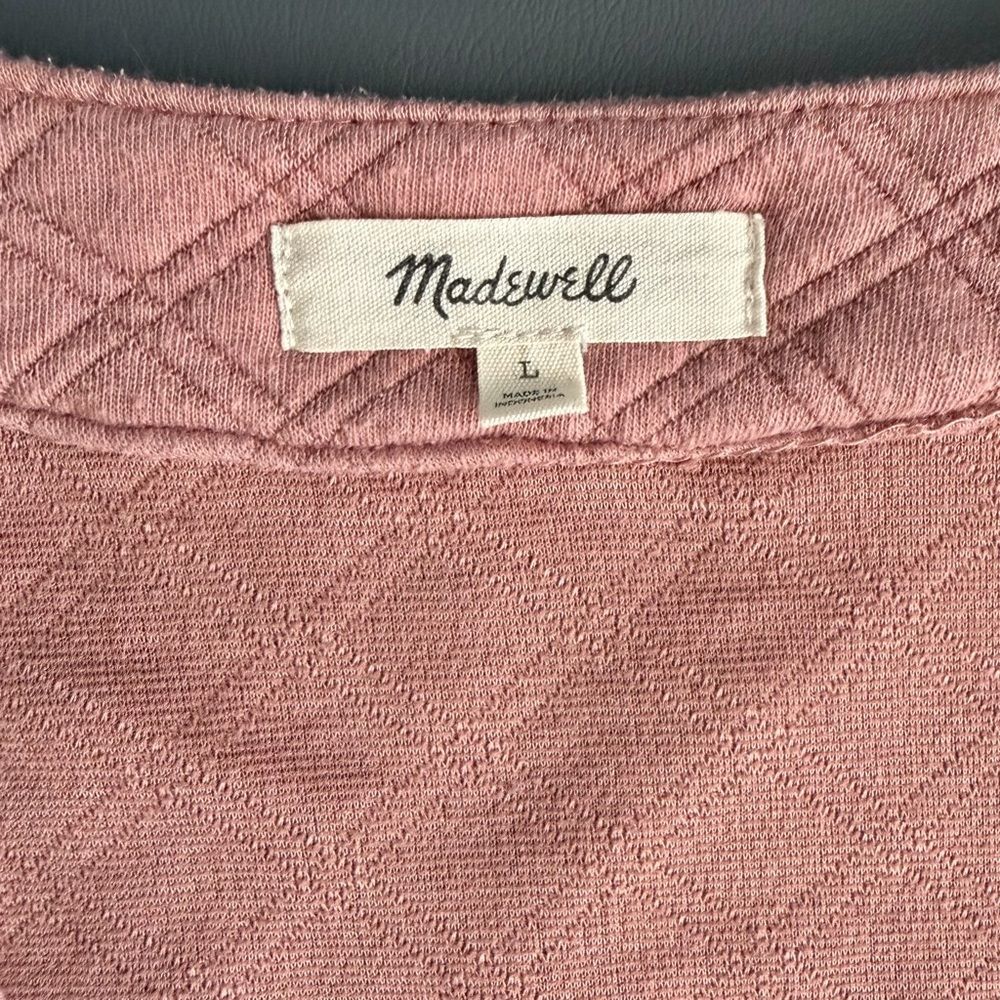 Madewell (Re)sourced Quilted Crop Cardigan Sweatshirt Faded Mauve Size L - Picture 7 of 10